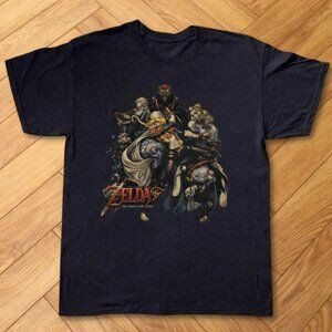 Black Zelda Fantasy Characters Adventure Game Graphic Tee